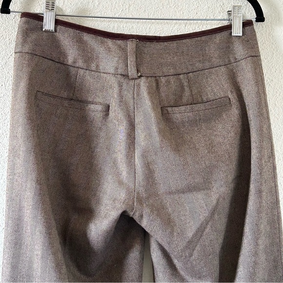 Banana Republic Wool Blend Martin Dress Pants Sz 4 Stretch Brown Preppy Academia - Picture 6 of 11